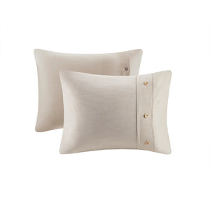 English Elm 3 Piece Organic Cotton Oversized Duvet Cover Set with Button Placket, Antimicrobial Protection, Full/Queen Natural 10.24 L x 12.2 W x 6.69 H B035129095