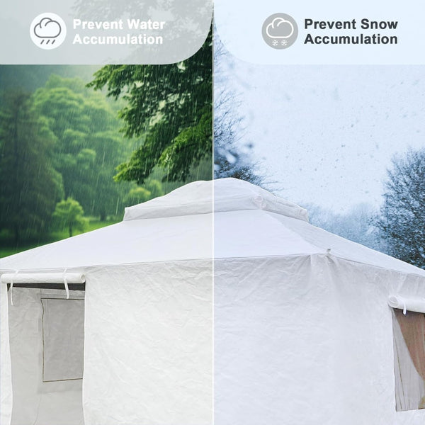 English Elm Gazebo Cover Weatherproof Pe Enclosure for 8x8 Metal Frames with Zippered Entry W1859P419595