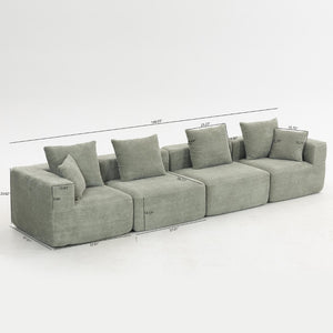 English Elm Modular Low Profile Sectional Sofa Plush Chenille Upholstery for Cozy Living Rooms W3326S00033