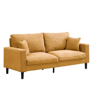 English Elm 74" Three Seat Sofa Hardwood Frame High Density Foam Upholstered Modern Living Room Orange W311P221215