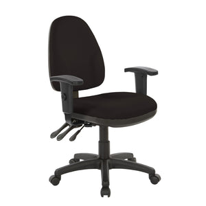 OSP Home Furnishings Dual Function Office Chair with Lumbar Support Foam Seat and Adjustable Arms for Desk Work 36427-R107