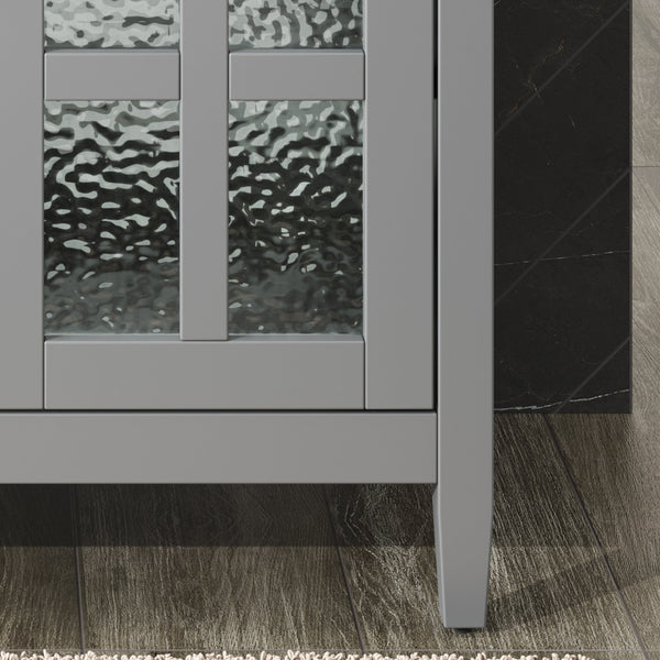 English Elm Christopher Knight Home® - 30" Bathroom Vanity with Ceramic Sink, Solid Wood Legs, Adjustable Shelf, Tip-Out Tray, Soft-Close Hinges, Silver Knobs, Moisture-Resistant Finish Gray N817P286250G