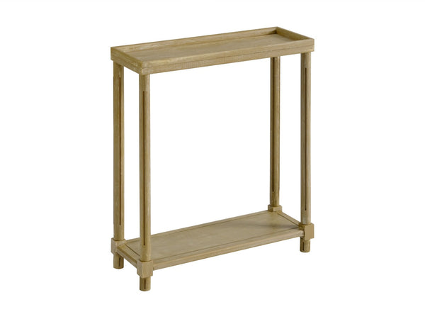 English Elm Narrow End Tables Set of 2 with Open Lower Shelf Slim Wood Living Room Accent Oak B2751P436465