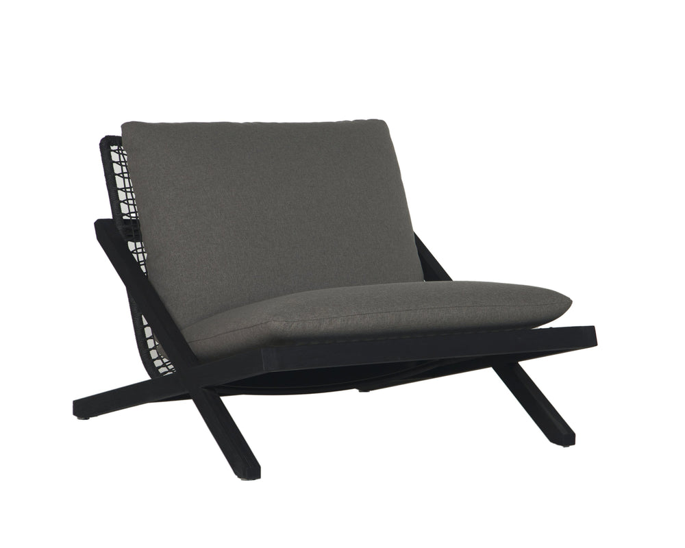 Sunpan Bari Lounge Chair - Timeless Outdoor Seating with Durable Teak and Weather-Resistant Design Charcoal / Gracebay Grey