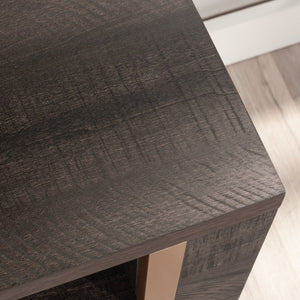 English Elm Credenza, Sleek Black Finish With Gold Base - Stylish Storage For Tvs Up To 65" In Living Rooms & Offices B356P367863