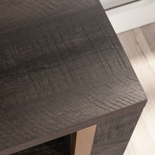 English Elm Credenza, Sleek Black Finish With Gold Base - Stylish Storage For Tvs Up To 65" In Living Rooms & Offices B356P367863