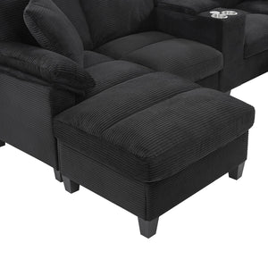 English Elm Swivel Barrel Accent Chair Chenille Tufted Round Club Seat for Living Room Lounge Black N719S002180B