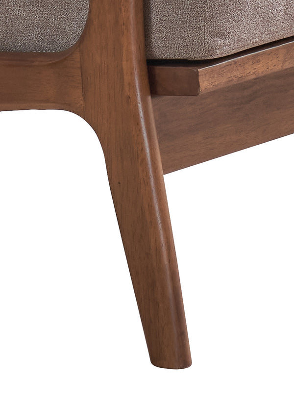 English Elm Lide Light Brown Fabric Accent Chair with Brown Wood Frame, Removable Cushion & 220lb Capacity B2726S00385