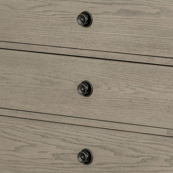 JLA Home Madison Park Signature - 4-drawer Victorian-style dresser with antique-finish wood, dovetail drawers, metal knobs, anti-tip safety Reclaimed Grey MPS137-0322