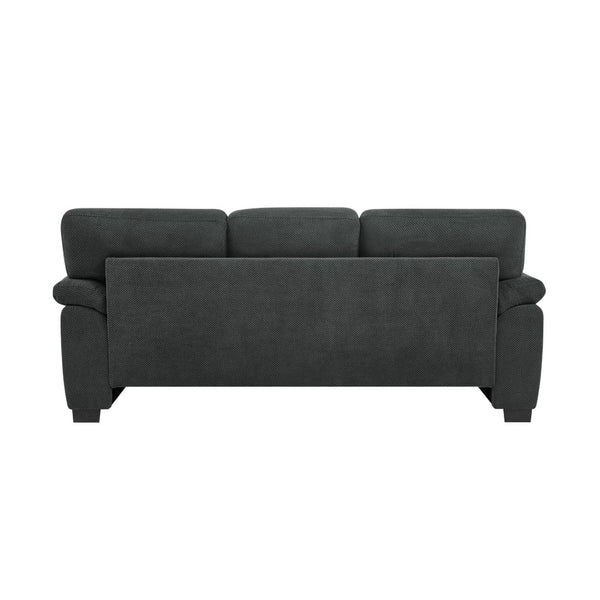 English Elm 3-seater Track Arm Sofa Tufted Textured Fabric Couch for Modern Living Rooms Dark Gray W5568S00009