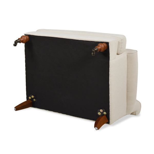 English Elm Jennifer Taylor Home - Alana 38" Lawson Accent Arm Chair With Metal Casters - Elegant Light Beige Linen Upholstery B2719P238305