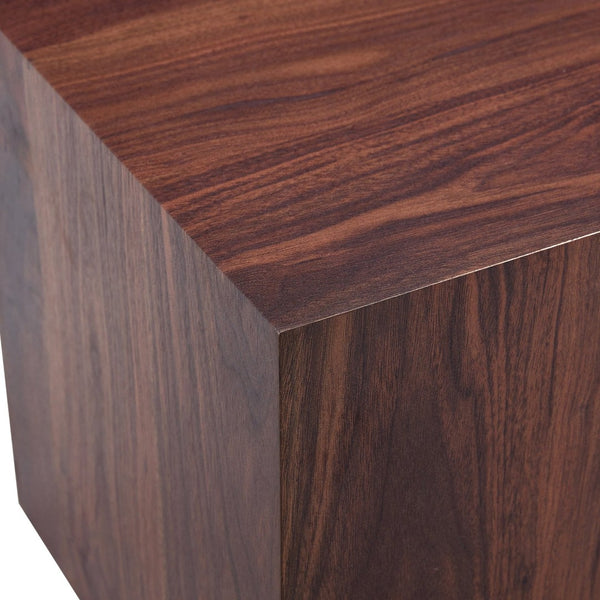 English Elm 16*16*16 Inch Walnut Grain Mdf Cube Side Table Ready to Use Living Room Accent W1151P231617