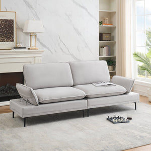 English Elm Woven 2-Seater Sofa 89" Wide Upholstered Polyester Blend, Solid Wood Frame, Metal Legs, Modern W1658S00059