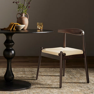 English Elm Weave Dining Chairs Set Of 2 - Mid-Century Modern Oak Frame With Handwoven Seats For Any Space T3623P371951-GIGA