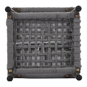 English Elm K&K 6-Piece Rope Patio L-Shaped Sectional Set with Acacia Wood Ice Box Table and Deep Cushions Grey N707S000014G