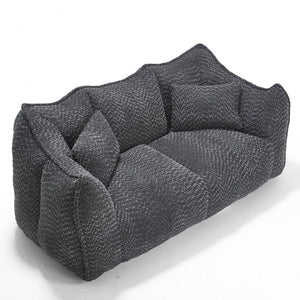 English Elm Soft Plush Foam Beanbag Chair for Two People, Square Recliner Sofa With Superfiber Comfort Embrace Black W1996P252276