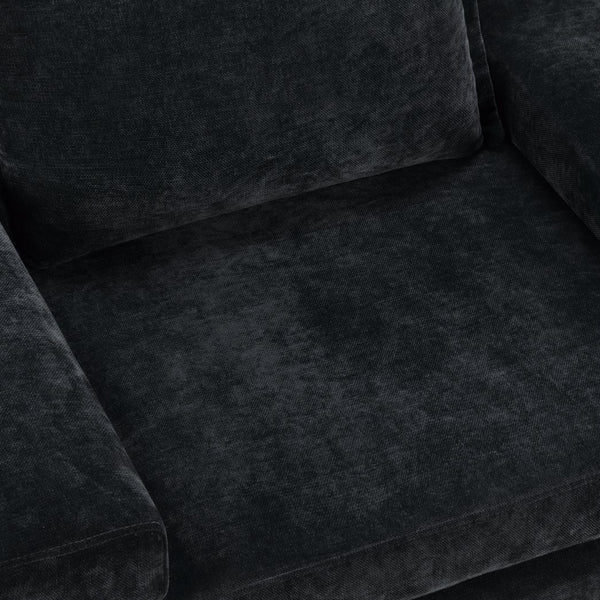English Elm Christopher Knight Home® - Chenille Oversized Armchair with Thick Cushion and Wide Armrests, Ergonomic Back for Cozy Living Spaces Black N763P314419B