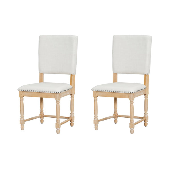 English Elm Topmax Vintage Upholstered Dining Chairs Set Of 2 - Stylish Comfort With Padded Backs & Timeless Design N717P170411A-GIGA