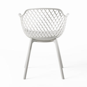 English Elm Christopher Knight Home® - POPPY Weather-Resistant Outdoor Dining Chair with Diamond Mesh Design, Sturdy Polypropylene Comfort White 24 L x 23.5 W x 22.4 H 69069.00WHI