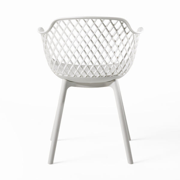 English Elm Christopher Knight Home® - POPPY Weather-Resistant Outdoor Dining Chair with Diamond Mesh Design, Sturdy Polypropylene Comfort White 24 L x 23.5 W x 22.4 H 69069.00WHI