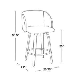 English Elm Fixed-height Swivel Barstools Zebra Wood Base Faux Leather Seat Chrome Footrest Pair B202S01771