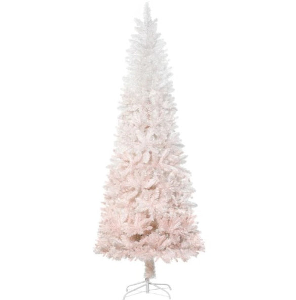 English Elm Christmas Pencil Fir Slim Blush Pink Gradient Tree with Dense Pvc Tips Steel Base T3971P419795