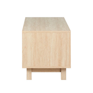 Arundo 58" Mid-Century Modern TV Stand with Reeded Doors - Stylish Coastal Oak Entertainment Center