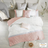 Urban Habitat Myla Shabby Chic 7 Piece Cotton Jacquard Comforter Set UH10-2150 Blush