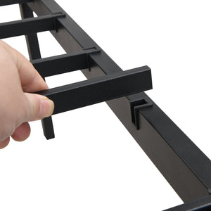 English Elm Full Size Metal Bedframe With Stylish Wood-Panel Headboard, Under-Bed Storage & Easy Assembly W2297P281496