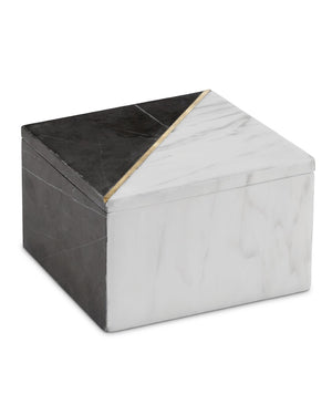 Deena Black & White Marble Box