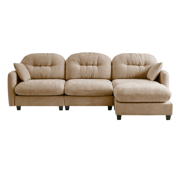English Elm Modular L-Shaped Sectional Sofa With Movable Ottoman, Premium Chenille, Ergonomic Comfort Design W714S01378