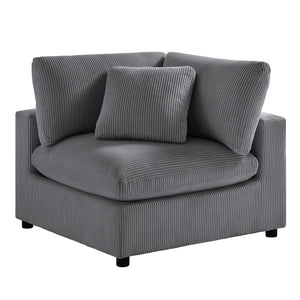 English Elm Chelsea Corner Wedge Chair - Modern Charcoal Corduroy With Plush Comfort & Removable Covers B050P404286