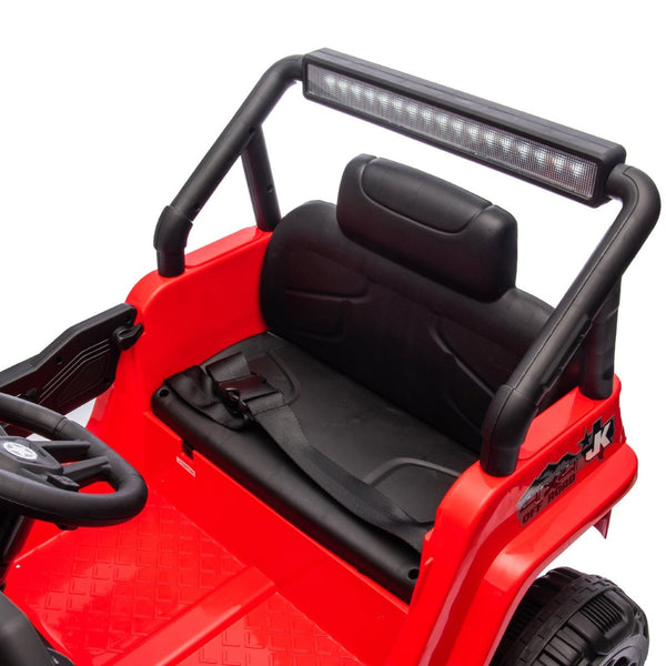English Elm 12v Kids Electric Ride on Truck with Parental Remote Four Wheel Suspension and Led Lights Red W1578P187461