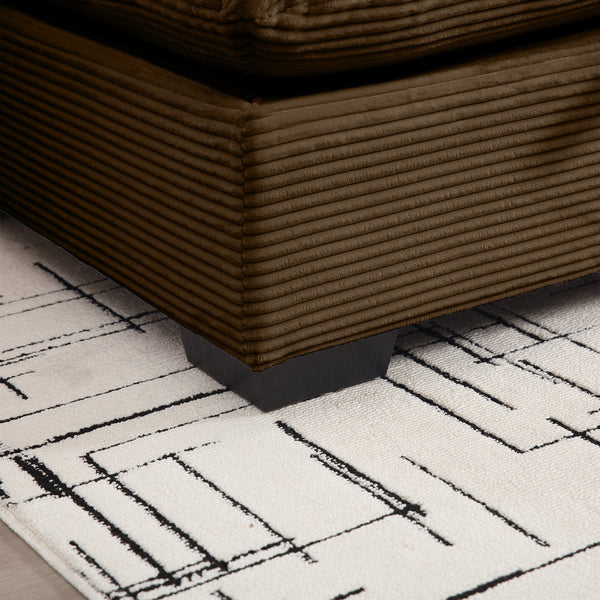 English Elm Brown Corduroy Deep Seat Accent Chair - Plush Comfort, Ergonomic Design & Modular Style For Any Space W714S00655