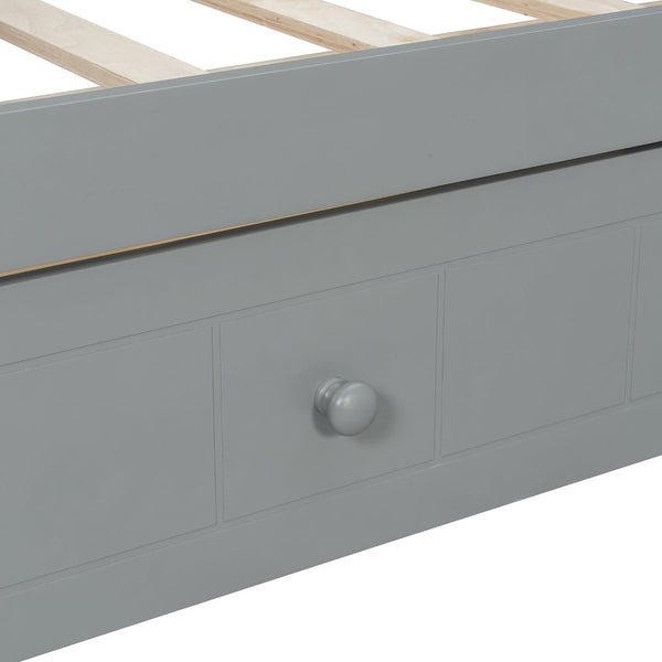 English Elm Twin Canopy Daybed with Pull Out Trundle Pinewood Frame for Kids or Guest Rooms N708P373435E
