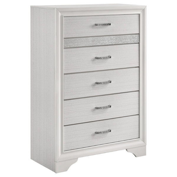 English Elm Annie Glam Twin Storage Bed Set with Crystal Hardware Glitter Panels and Jewelry Drawers White B062S01608