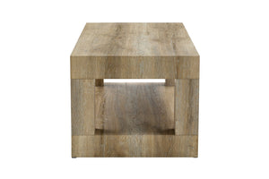 English Elm Modern Two Tier Rectangular Coffee Table with Open Shelf Storage for Living Rooms W3875P389557