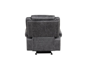 English Elm Zubaida Dark Gray Microfiber Power Motion Glider Recliner with USB, Pocket Coil Seat, 138° Recline B2726P283803