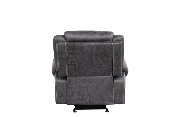 English Elm Zubaida Dark Gray Microfiber Power Motion Glider Recliner with USB, Pocket Coil Seat, 138° Recline B2726P283803