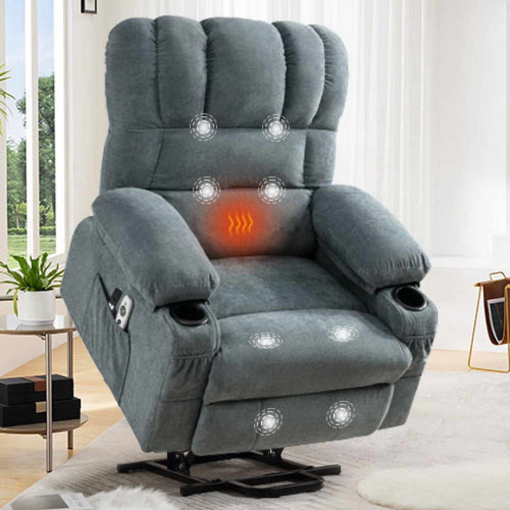English Elm Power Electric Massage Lift Lounge Chair For Seniors - Heated Vibration, Usb Port & Reclining Comfort W1521P302634-GIGA