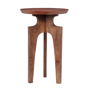 English Elm Christopher Knight Home® - 3-Legged Mango Wood Round End Table in Honey Finish — Midcentury Solid Wood, Plank Surface Appeal N768P202489H