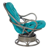 OSP Home Furnishings Tahiti Rattan Swivel Rocker Blue