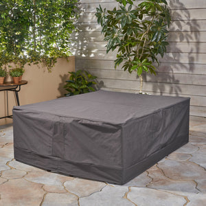 English Elm Christopher Knight Home® - SHIELD Chat Set Cover Waterproof Polyester Fabric, Handcrafted 19x8.5x6.38 Protective Outdoor Slipcover Grey 60003.00GRY
