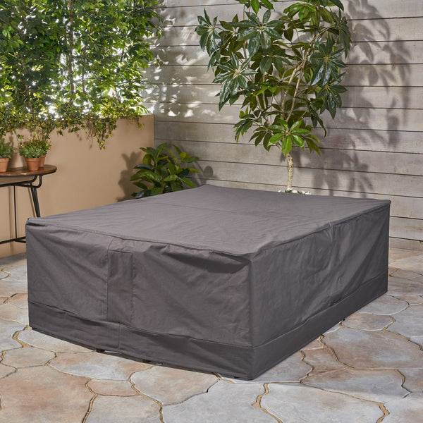 English Elm Christopher Knight Home® - SHIELD Chat Set Cover Waterproof Polyester Fabric, Handcrafted 19x8.5x6.38 Protective Outdoor Slipcover Grey 60003.00GRY