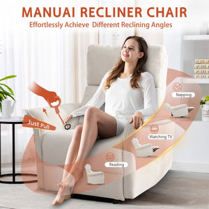 English Elm Manual Rocker Recliner Chair - Plush Gray Velvet Glider For Small Spaces, Home Theater & Nurseries W1028S00047
