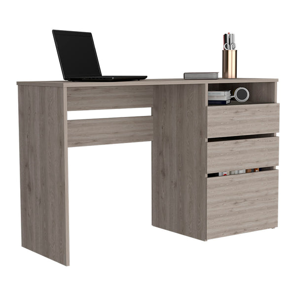 English Elm Computer desk with 3 drawers and shelf – compact 47.4" workspace, particleboard build, organized storage solution Gray 51.57 L x 20.47 W x 5.51 H B097133045
