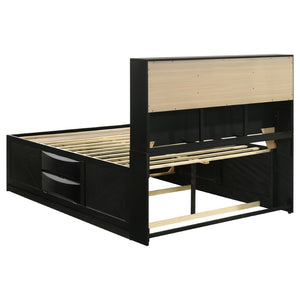English Elm Roxbury Mid-century California King Bedroom Set with Walnut Veneer and Tufted Headboard B062S00783
