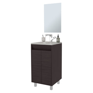 English Elm Saratoga Wenge Bathroom Cabinet with 2 Soft-Close Doors, Space-Saving 34.1"H x17.8"W x17.8"D, Scratch-Resistant B128P314813
