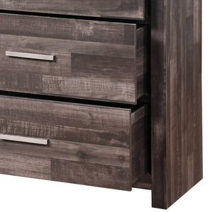 English Elm Juniper six-drawer dark cherry dresser with plank-pattern frame, sturdy sled base and smooth glides for organized, timeless bedroom storage Dark Brown 63 L x 19 W x 42 H B2726P257370