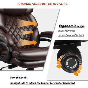 English Elm 500lbs Capacity Executive Office Chair Wide Spring Seat Ergonomic Support for Big Tall Users W5201P418151